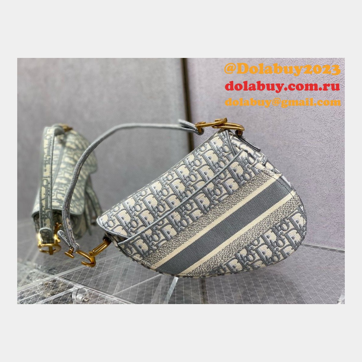REPLICA DIOR SADDLE grey 25.5CM HADNBAG HOT SELLING