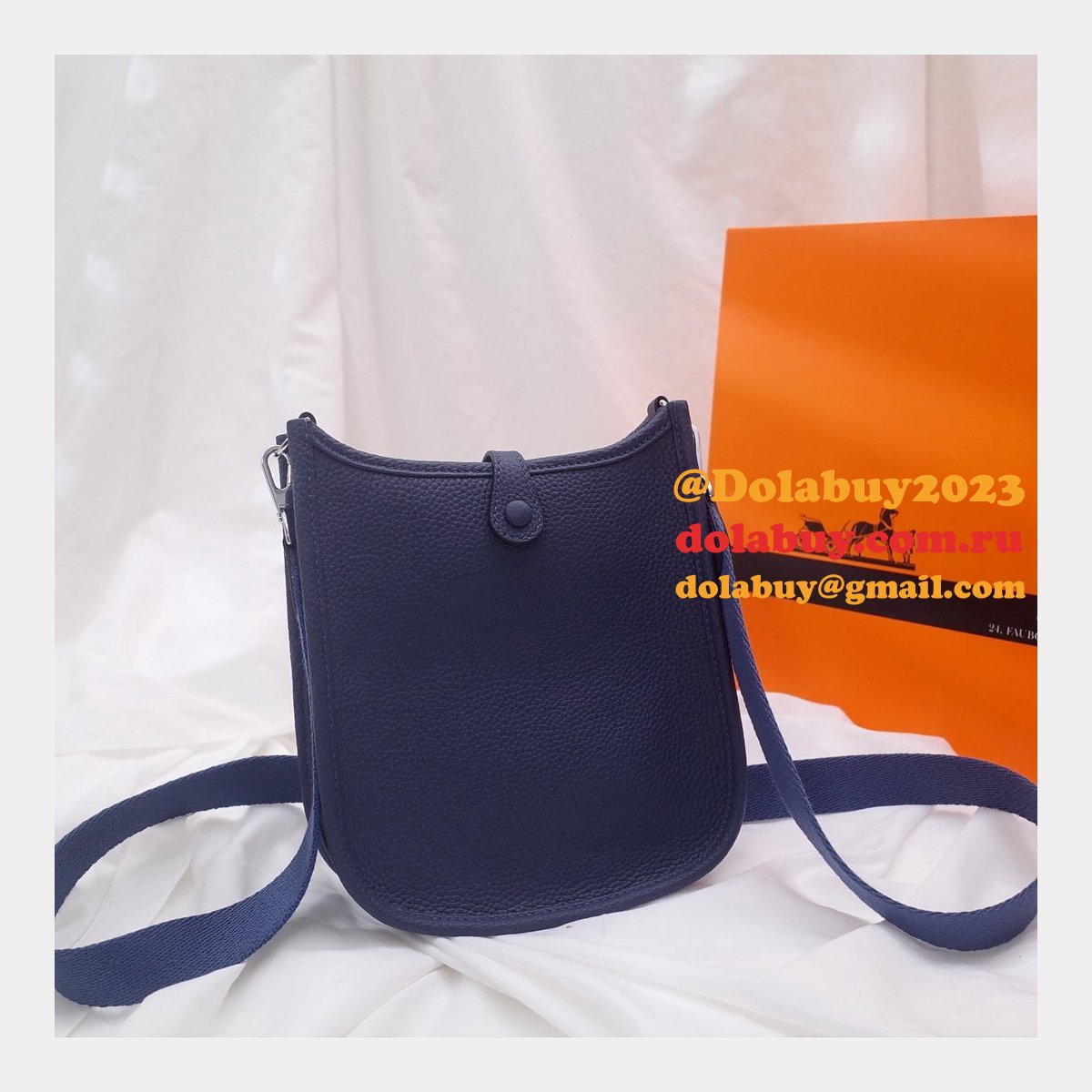 Replica Hermes Evelyne Navy blue TPM Mini Bags