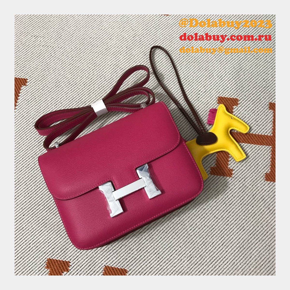 Hermes Constance Bag 18CM Epsom Leather Rose