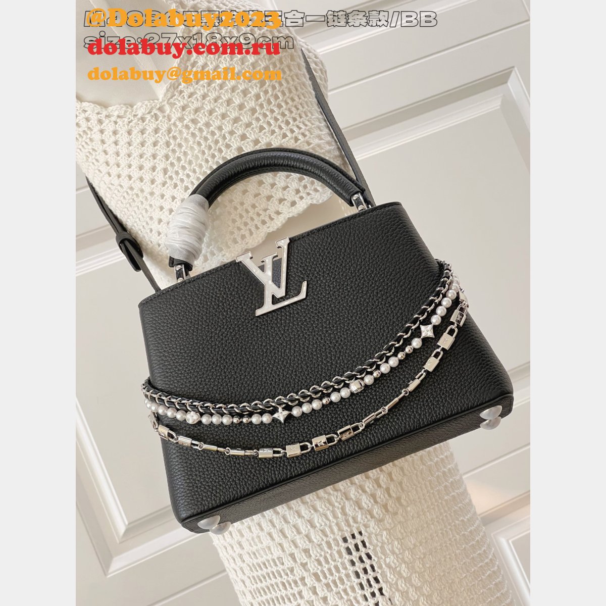 Louis Vuitton The Capucines High Quality M48865 Black Pearl Bag