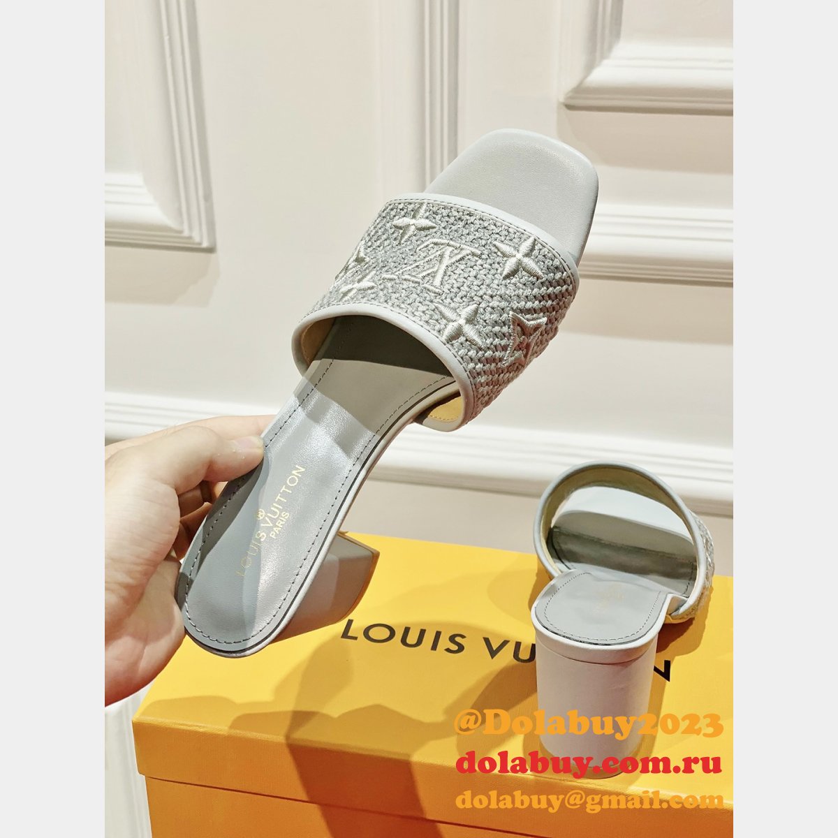 FAKE LOUIS VUITTONS Neo Revival Flat Mule Shoes