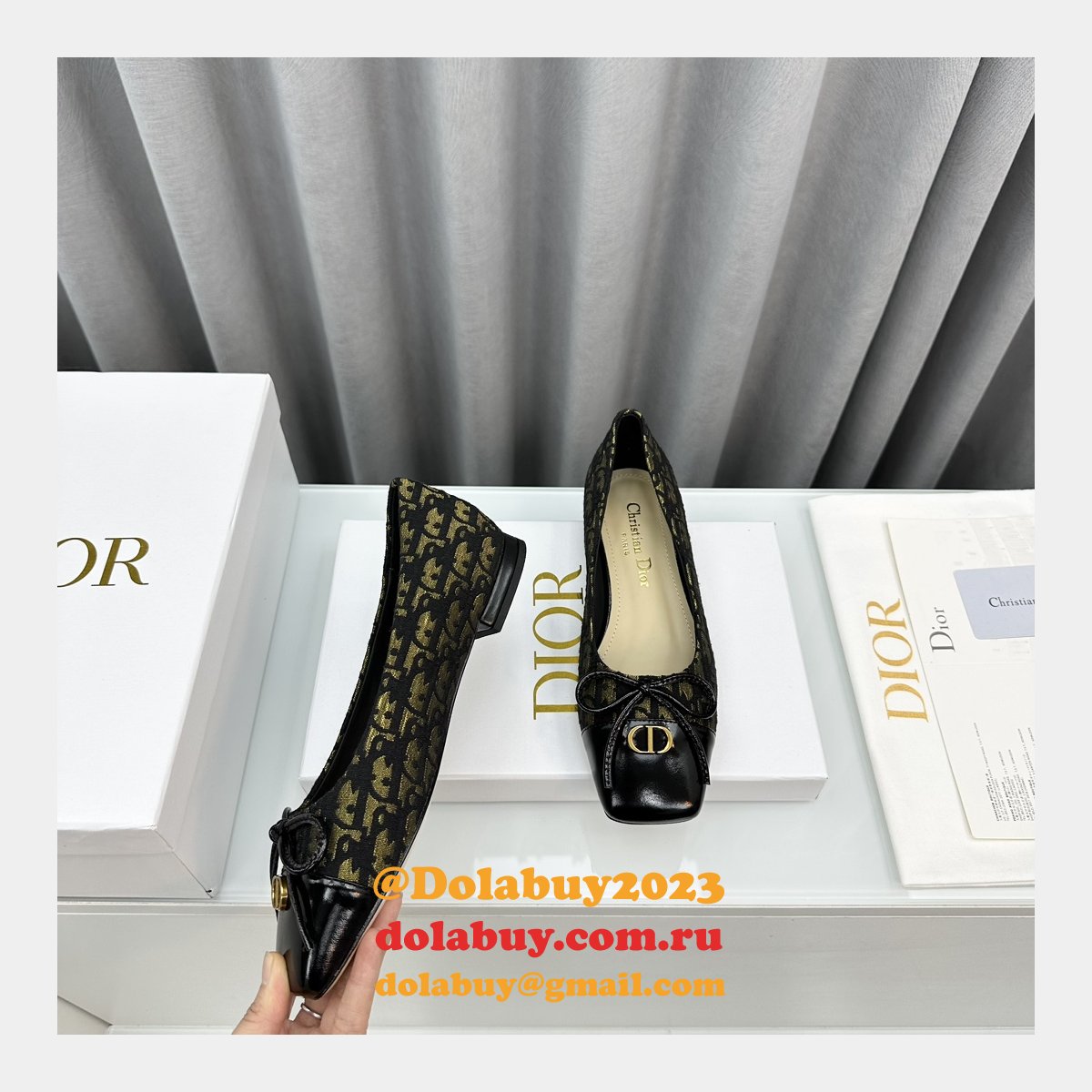 Duplicate DIOR D-Doll  BALLET FLAT Designer