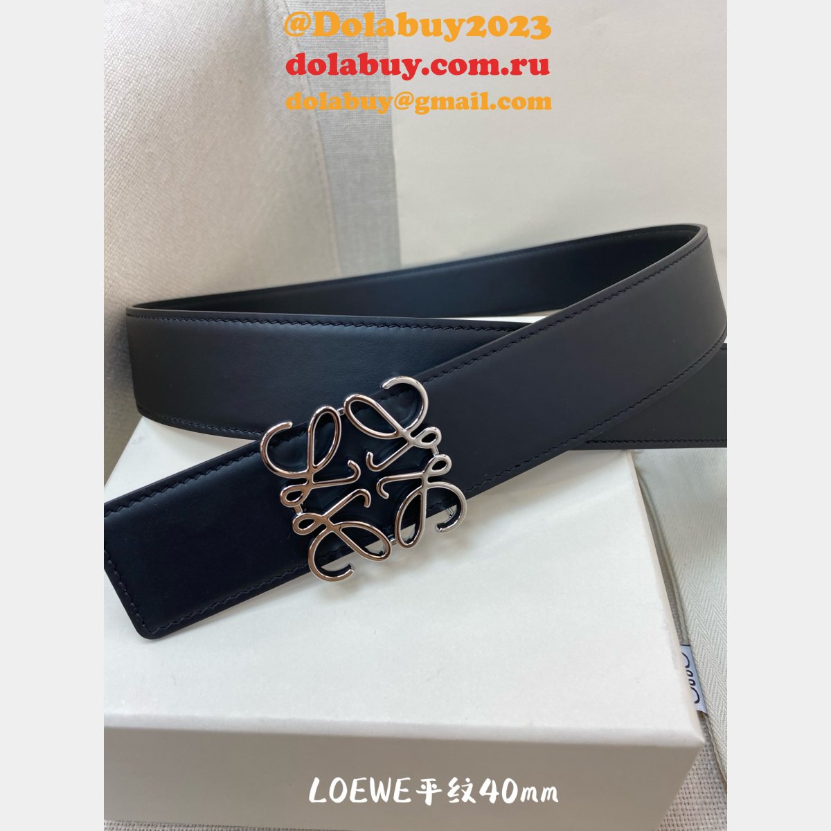Loewe Designer Replica Top 4.0CM Width Double-Sided Cowhide Belt
