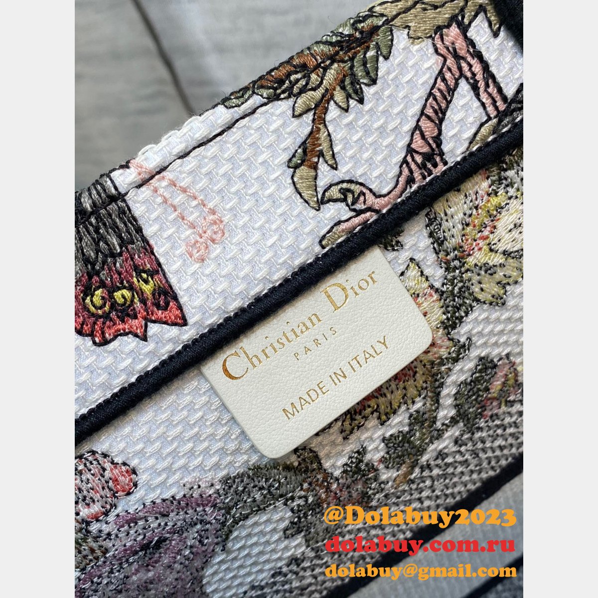 Christian Dior 26.5/36/41.5CM AAA+ Replica Canvas CD Book Tote Bag