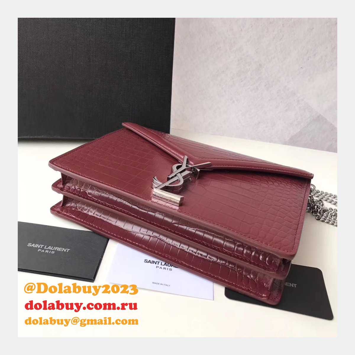 Saint Laurent AAA+ Replicas Shoulder 377057 Black/Red Bags