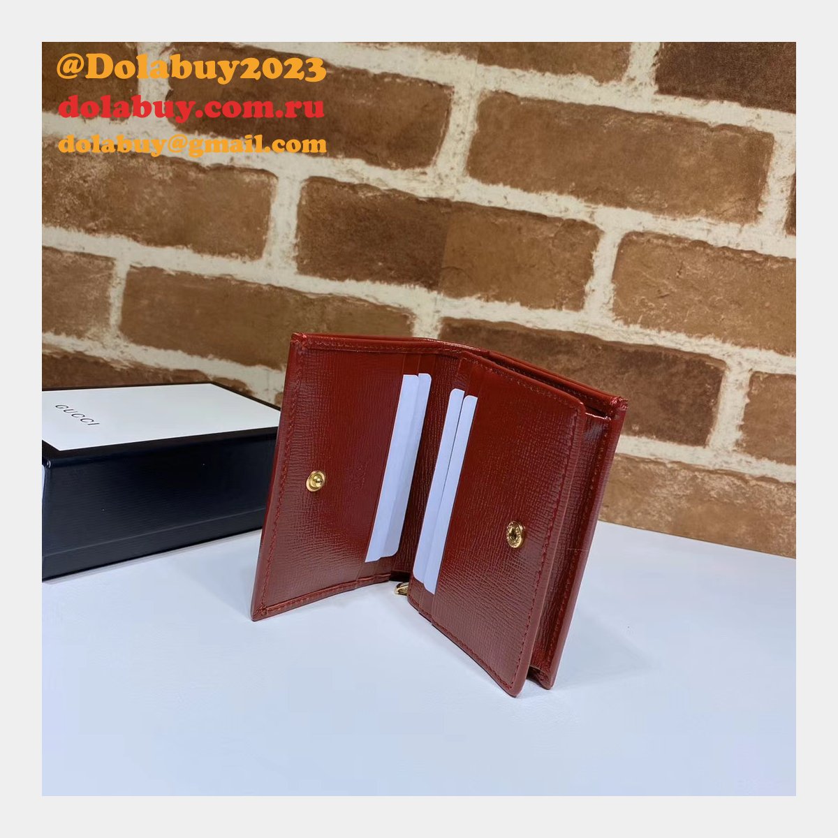 top quality G*u*i beige fake 1955 horsebit card case 621887 wallet