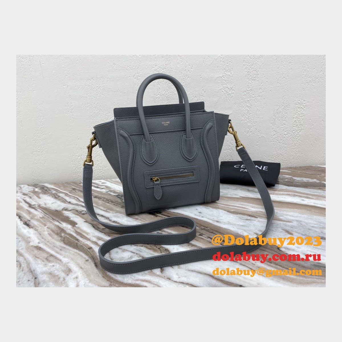 Celine Replica Luggage nano shopper handbag Shoulder Gray bag