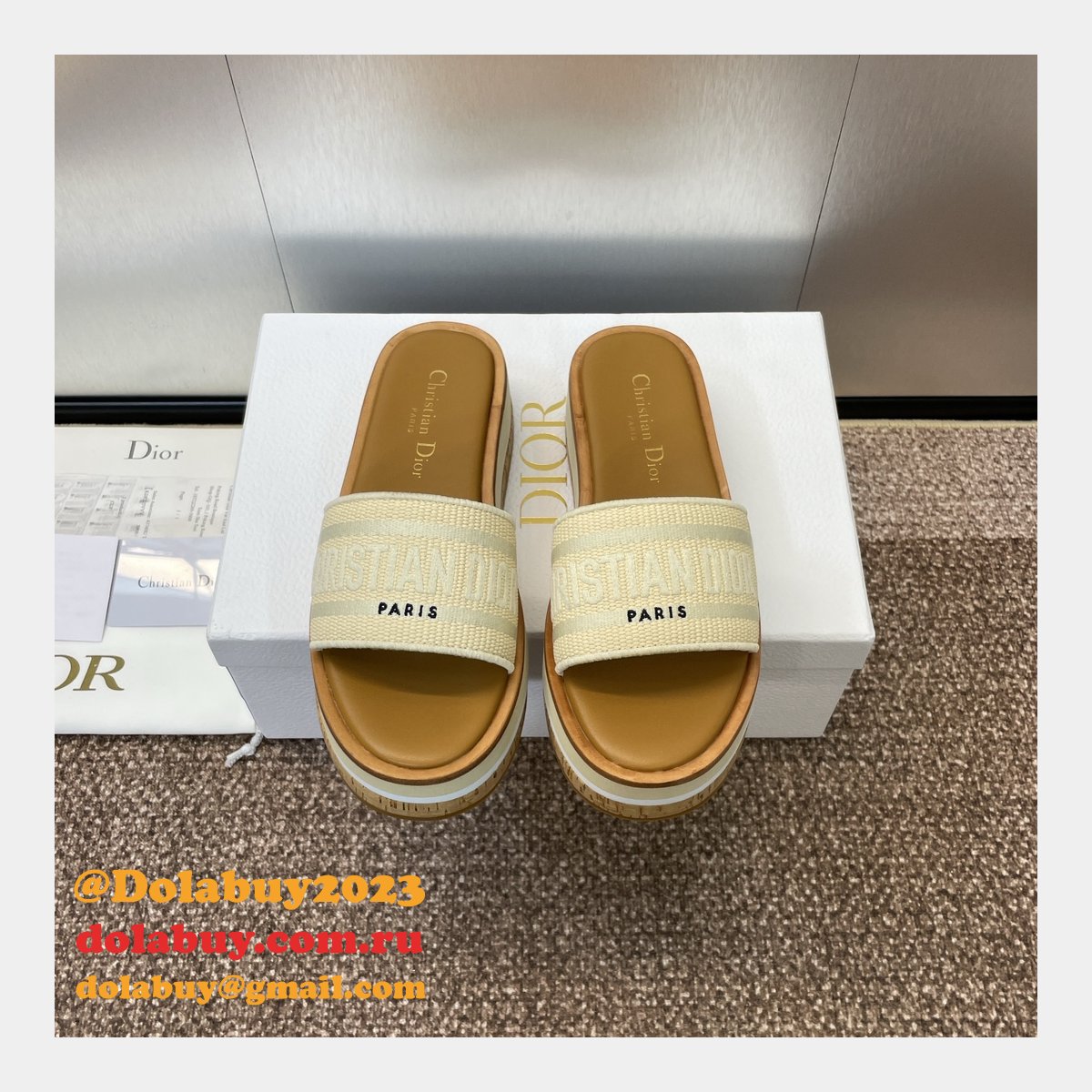Designer Dior Dway Platform Slide