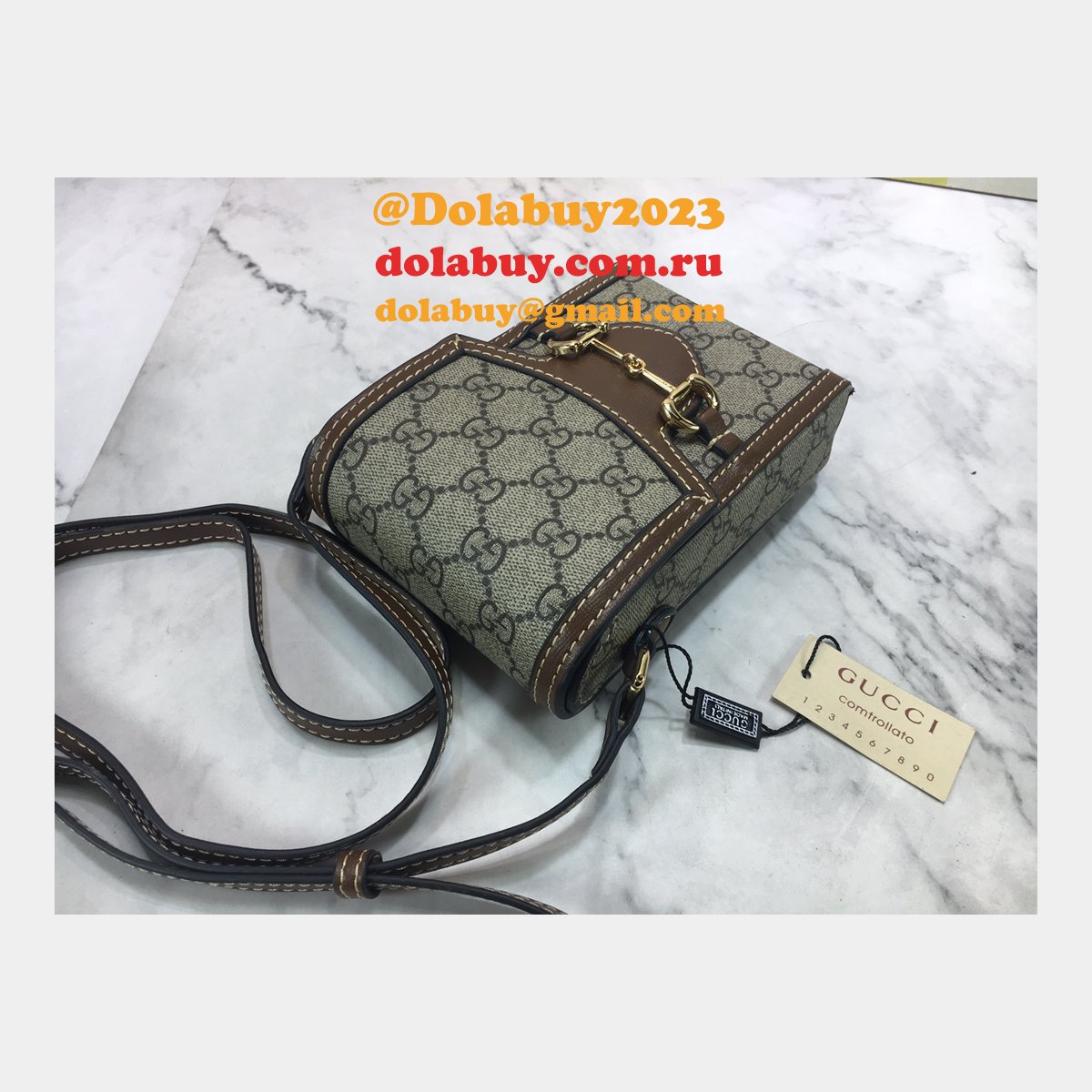 replica G*u*i brown G*u*i horsebit 1955 mini 625615 bag