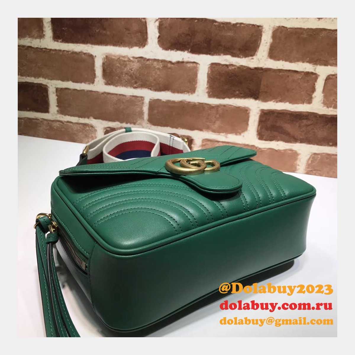 top quality G*u*i replica 498100 leather gg marmont small shoulder bag