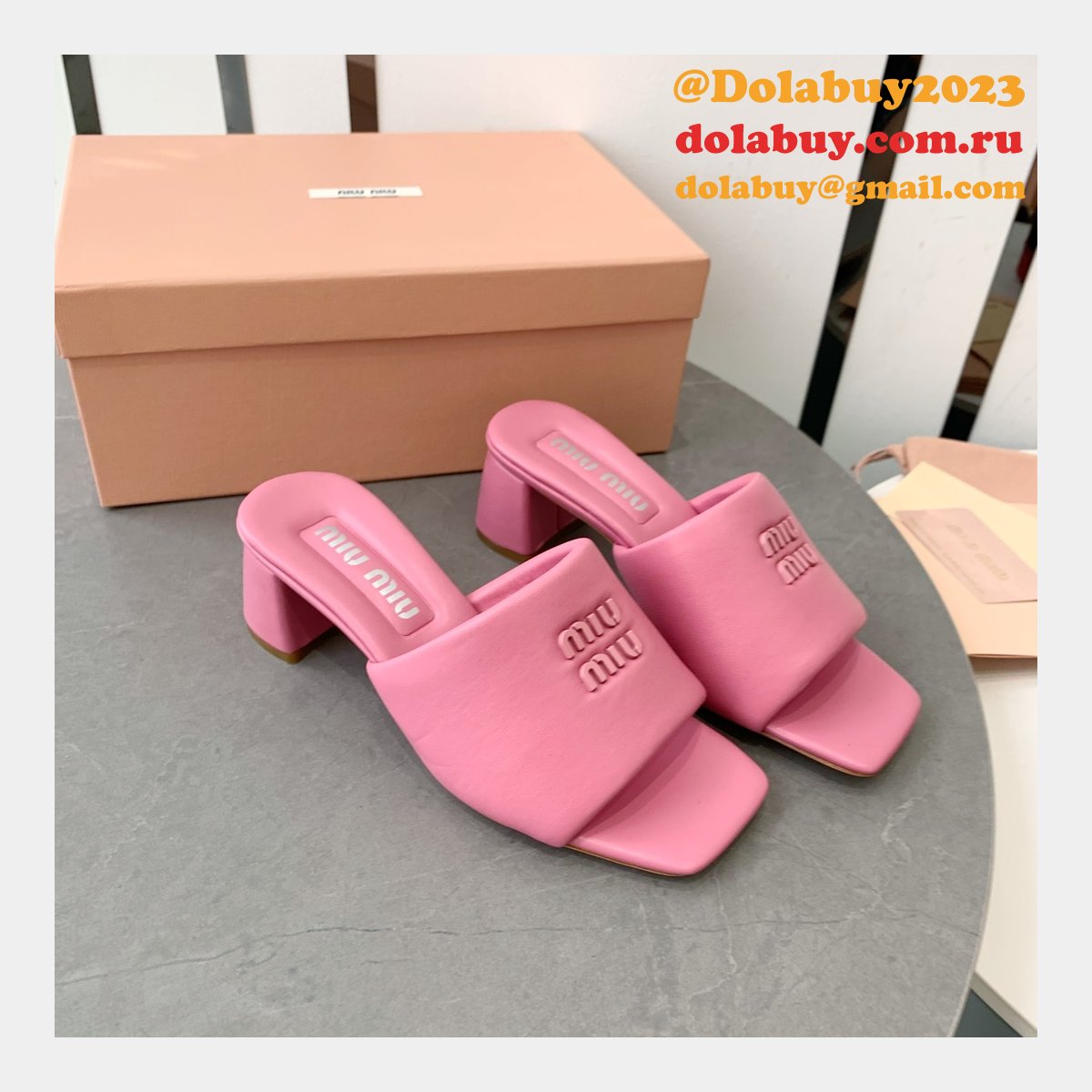 Miu Miu Replica Bread Slippers Heel Sandals Shoes