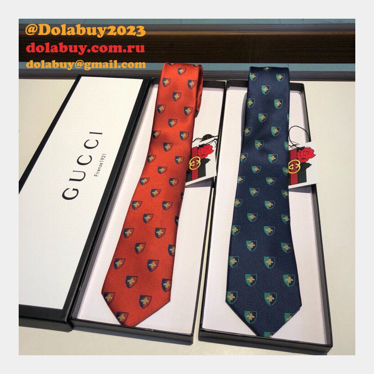 G*u*i silk tie jacquard crafts insect pattern