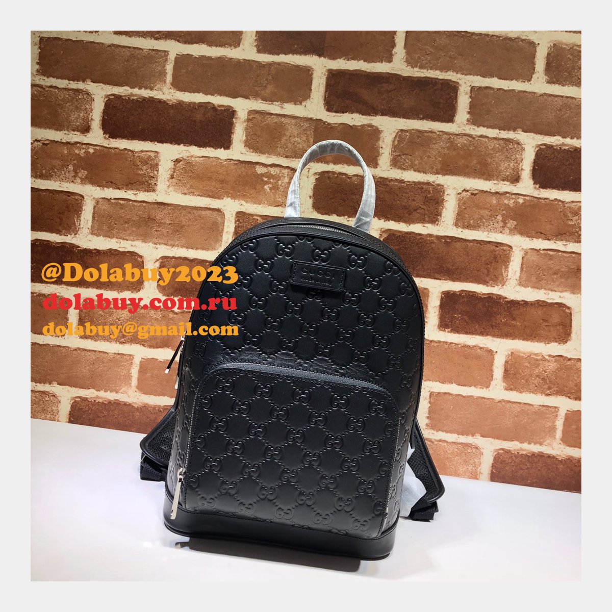 G*u*i signature leather backpack 450967 best replica designer bag
