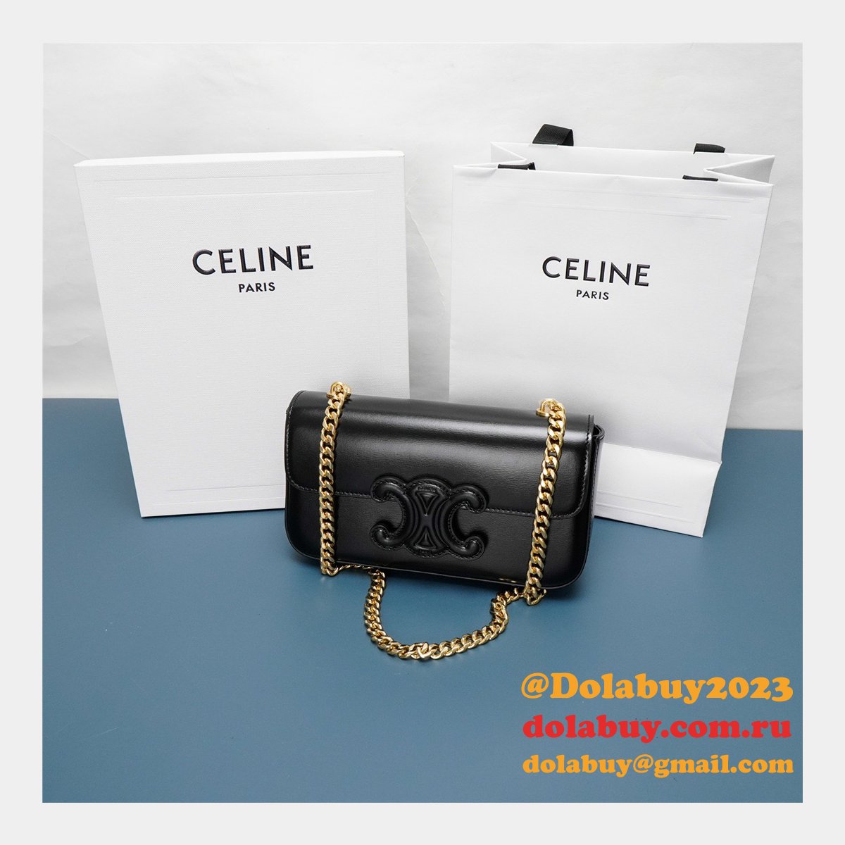 Fake Cheap Replica Celine Triomphe Handbags 21CM