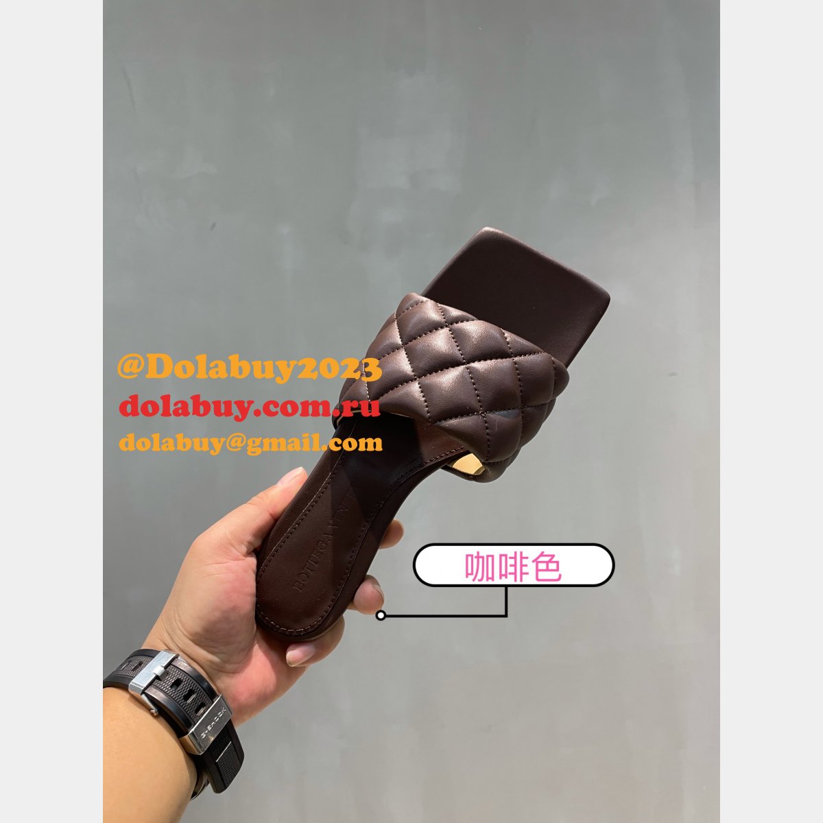 1:1 quality bottega venet fake Di*m*nd flat slippers shoes