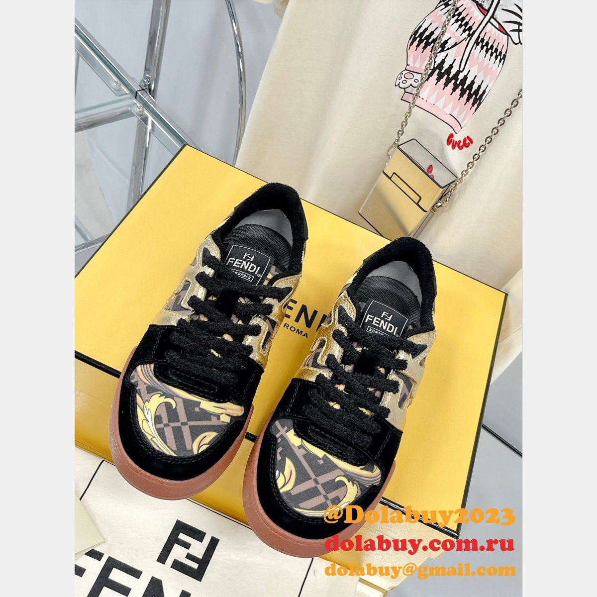 Hottest Replica Fendi X Versace match TUP F Logo Shoes
