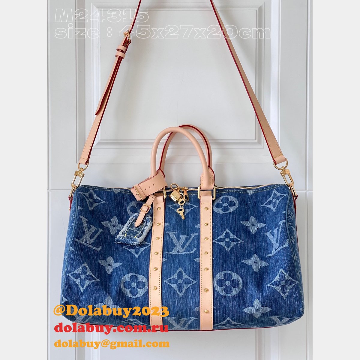 Best AAA M24315 Keepall Bandoulière 45 Blue 7 Star Louis Vuitton Fake Bag