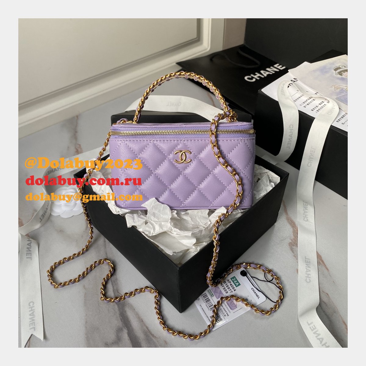 Wholesale AP4064 Gold Buckle Shoulder Vanity Copy Bag