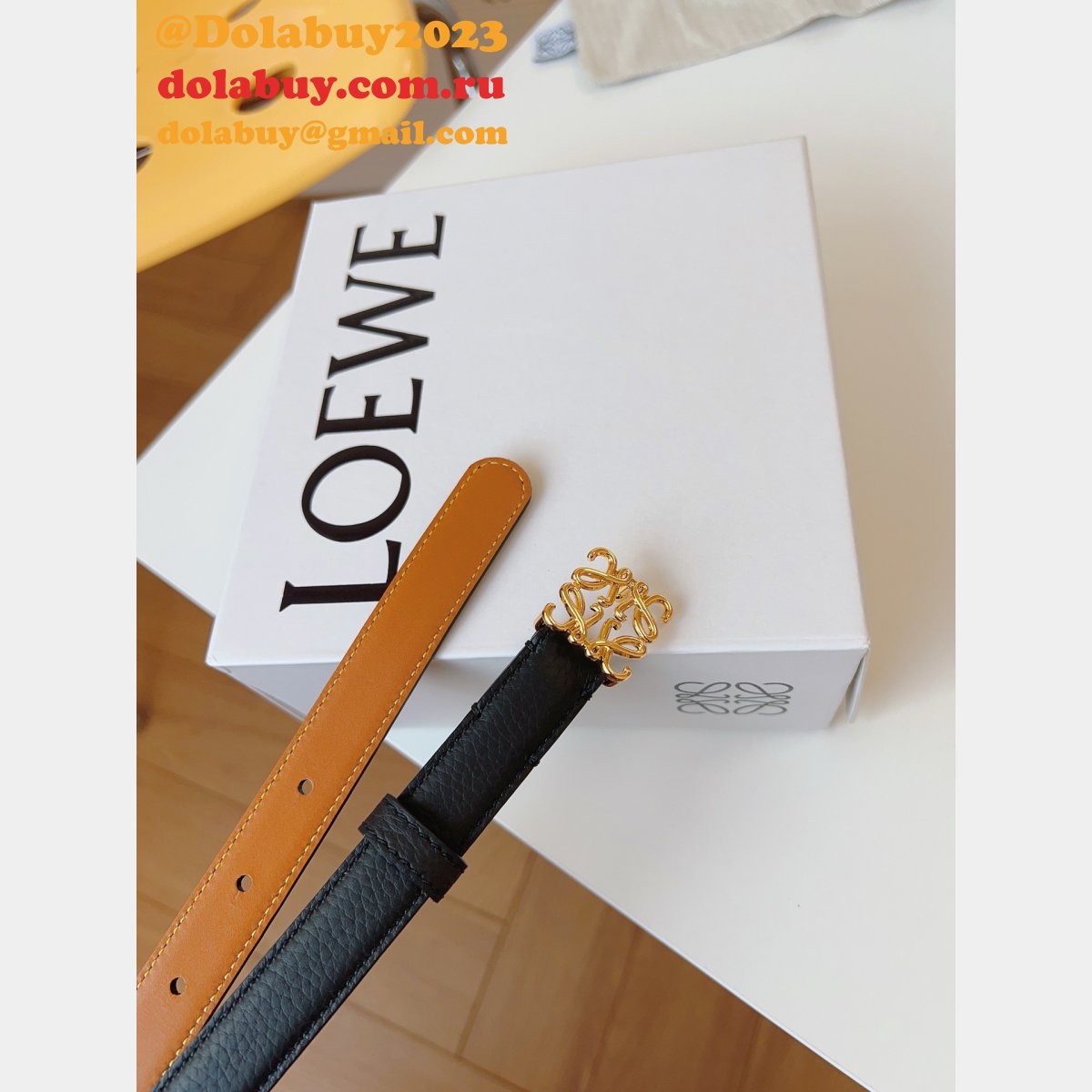 Luxury Inspired Loewe Anagram 2.0cm Width Replicas Belt