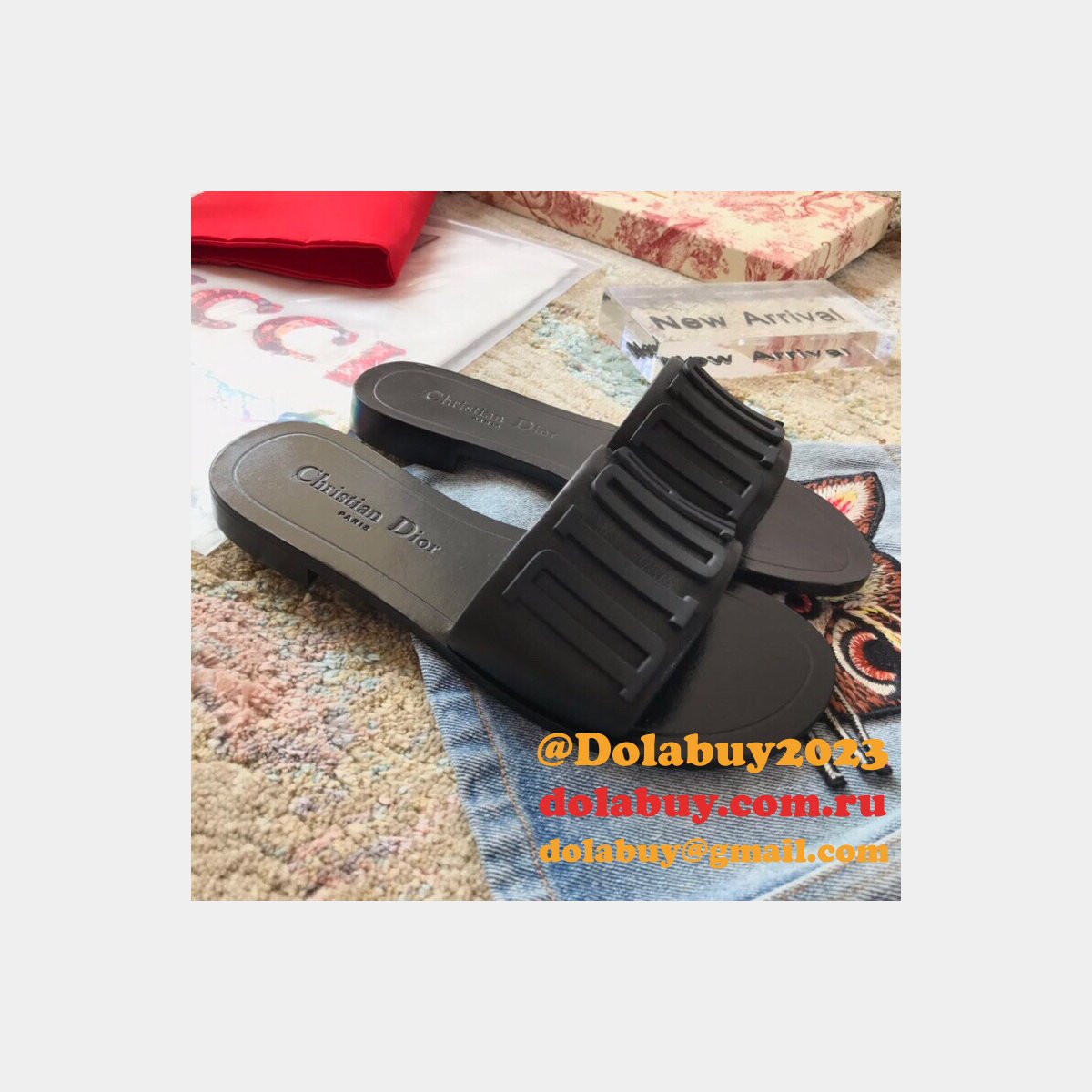 Wholesale Luxury DIOR FALT SLIPPER Top Quality