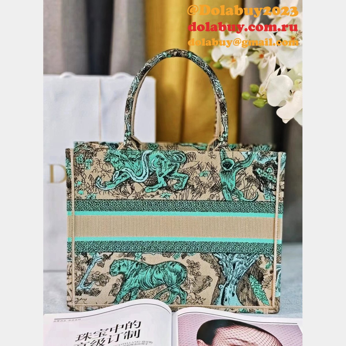 Top Quality Christian Dior Paris  Reverse book Tote