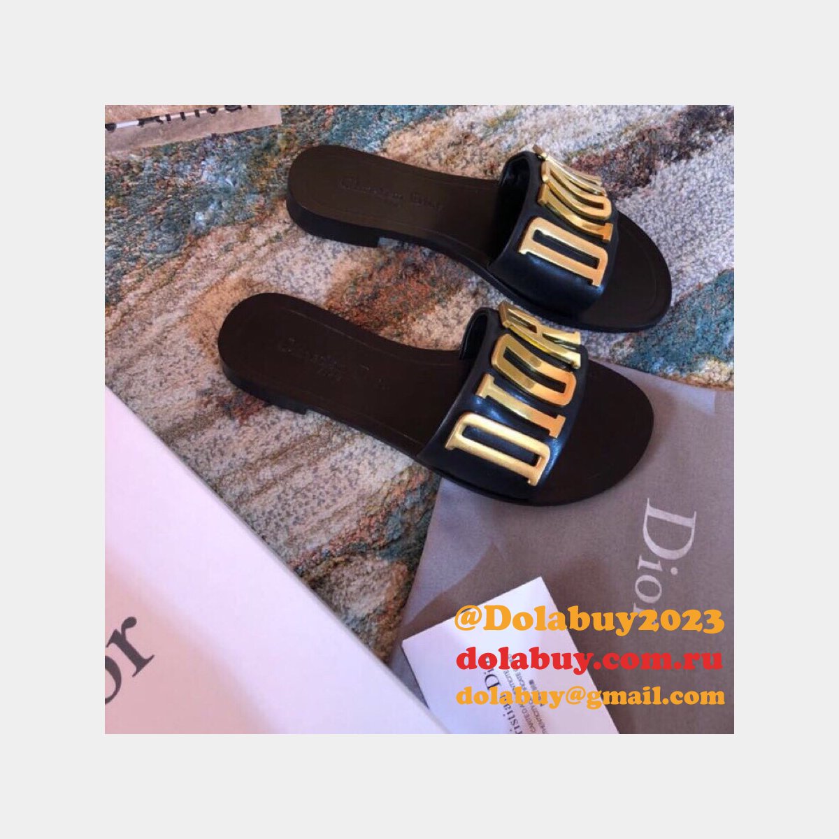 Wholesale Luxury DIOR FALT SLIPPER Top Quality