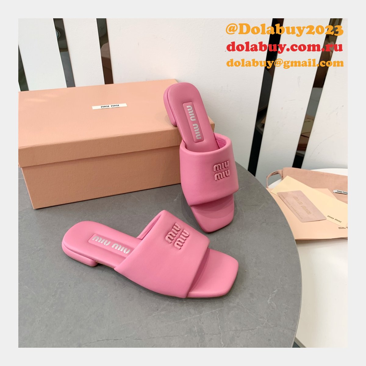 Perfect MiuMiu Bread Slippers Summer Replica Sandals