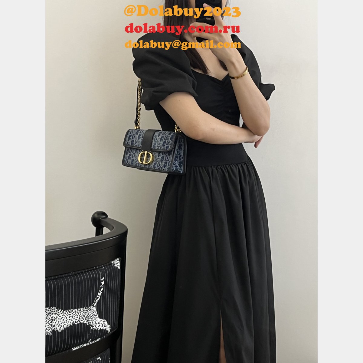 Luxury Christian Dior 9207 30 Montaigne East-West Denim Inspired Oblique Bag