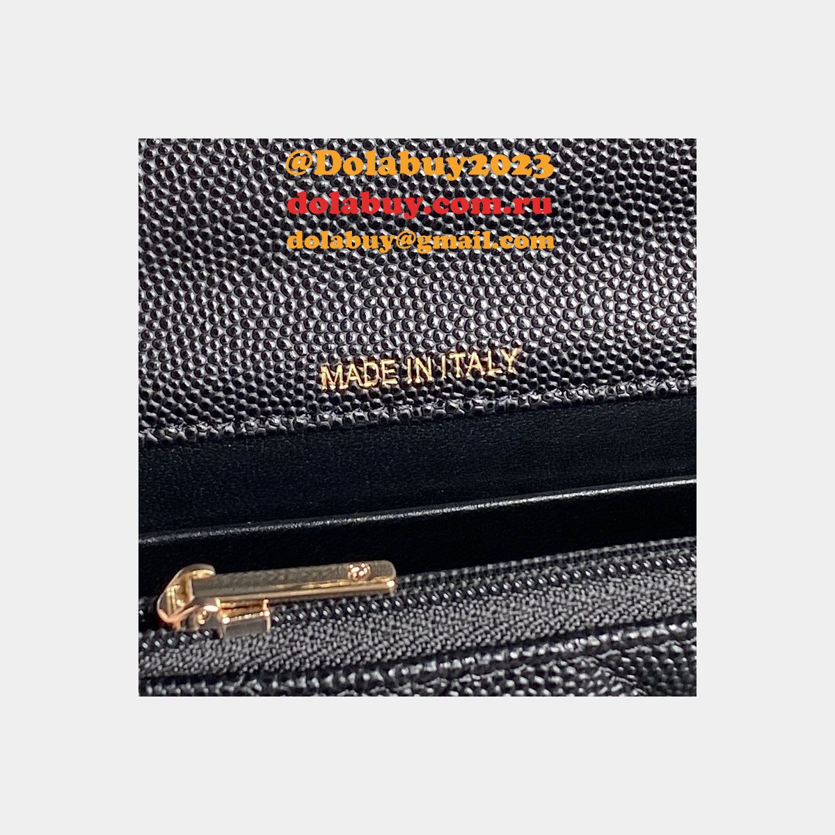 Designer Replcias 25C AP4406 Lychee Leather Black/White Bag