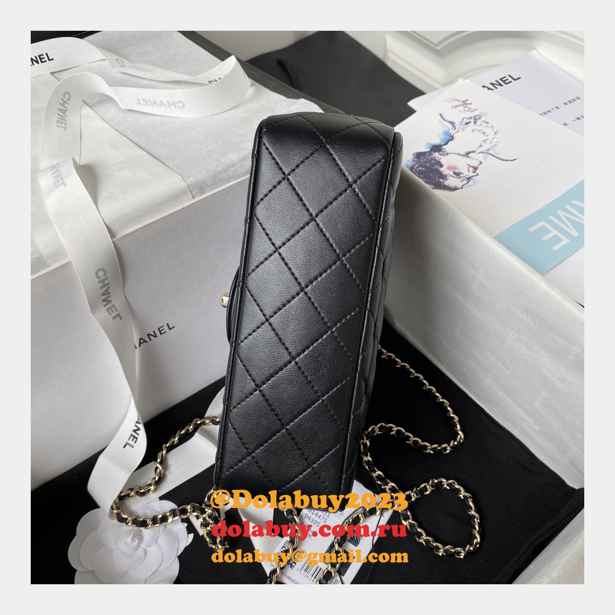 Duplicate AS2431 Flap Top Handle High Quality Replicas Bag