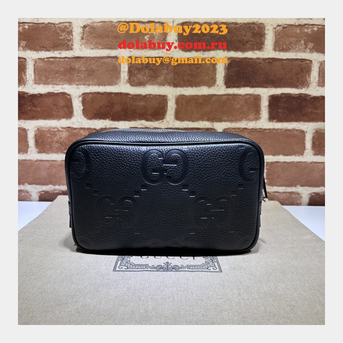 G*u*i 766957 replica accessories jumbo gg toiletry case black bag