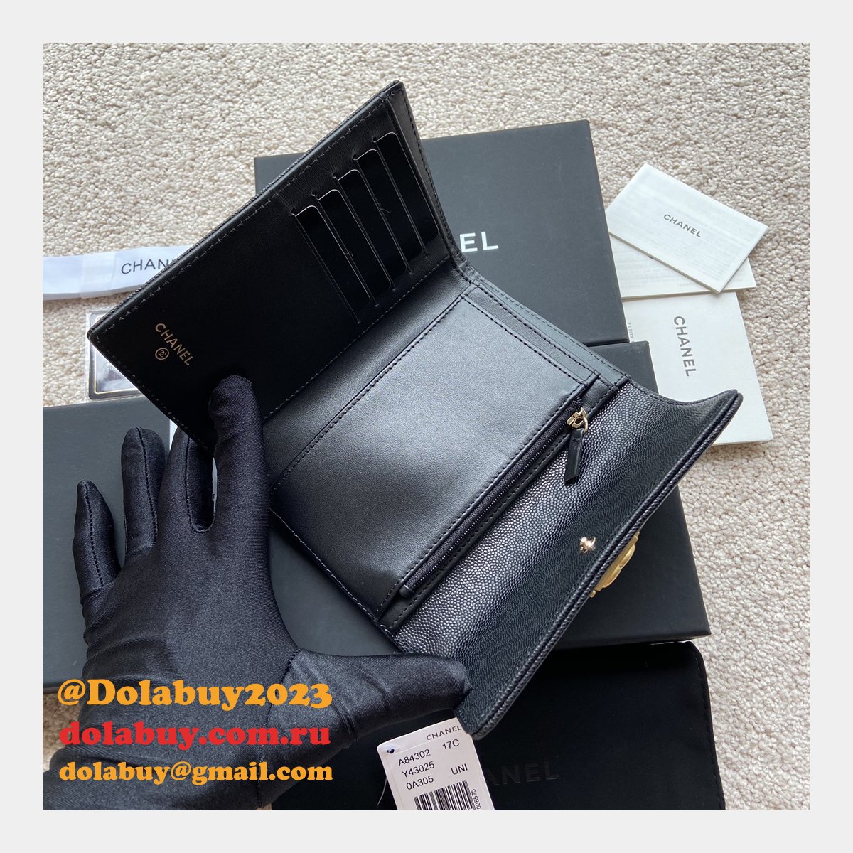 Designer CC Top Quality trifold wallet A84302