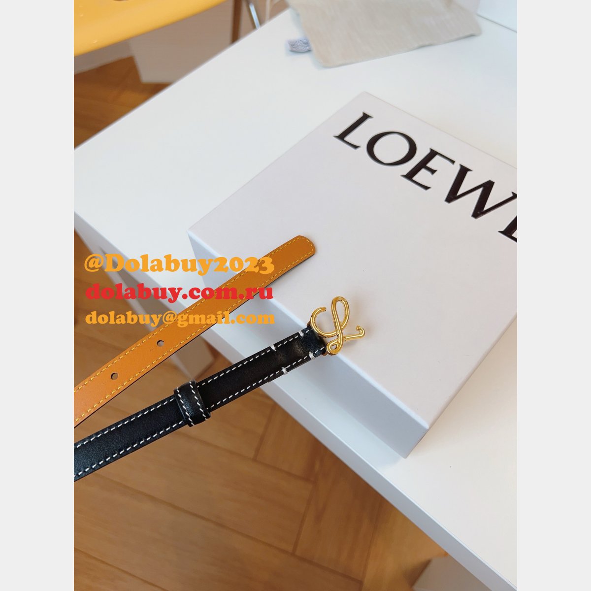 Wholesale Loewe Women Belt 1:1 Mirror Smooth 1.5cm Width