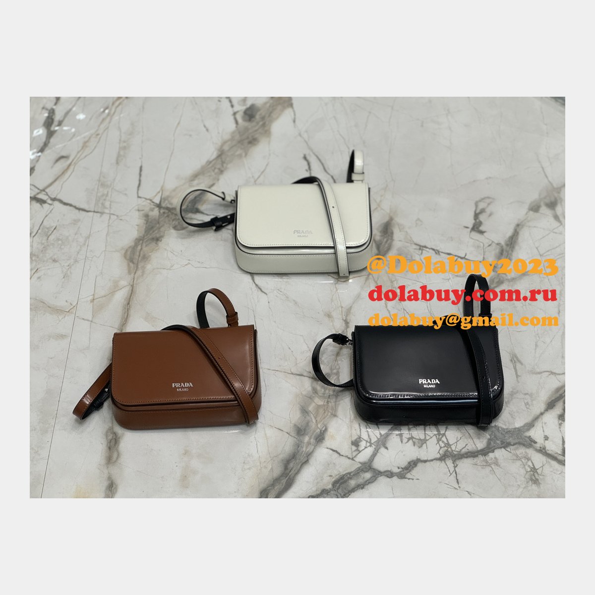 Black Brushed Shoulder Strap Prada 2VD061 Replica Designer Bag