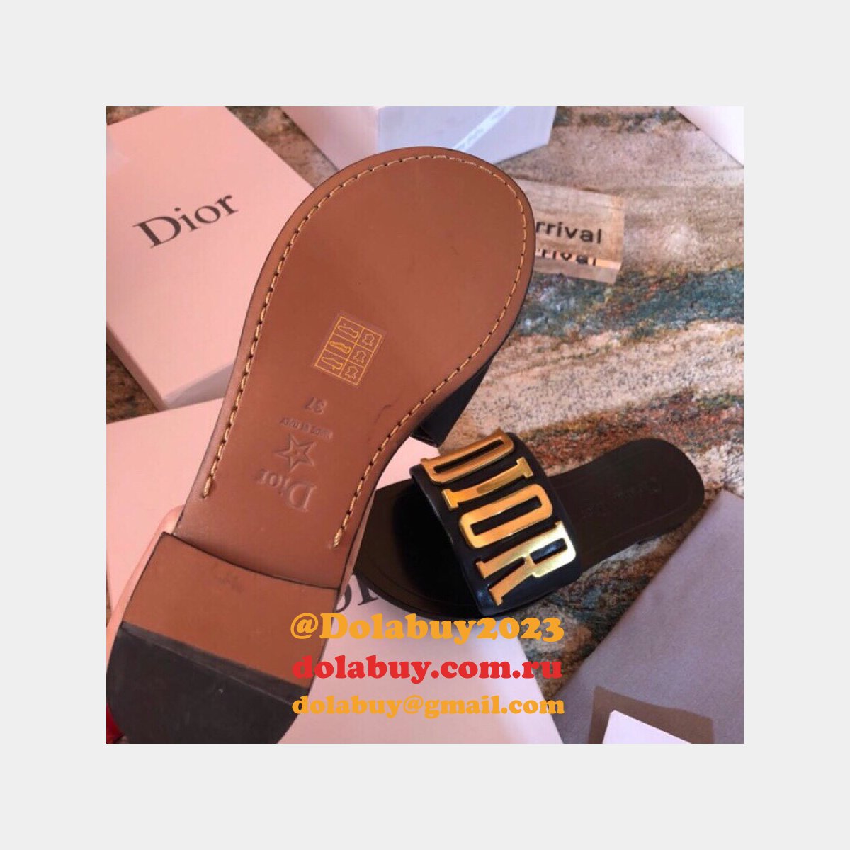Wholesale Luxury DIOR FALT SLIPPER Top Quality