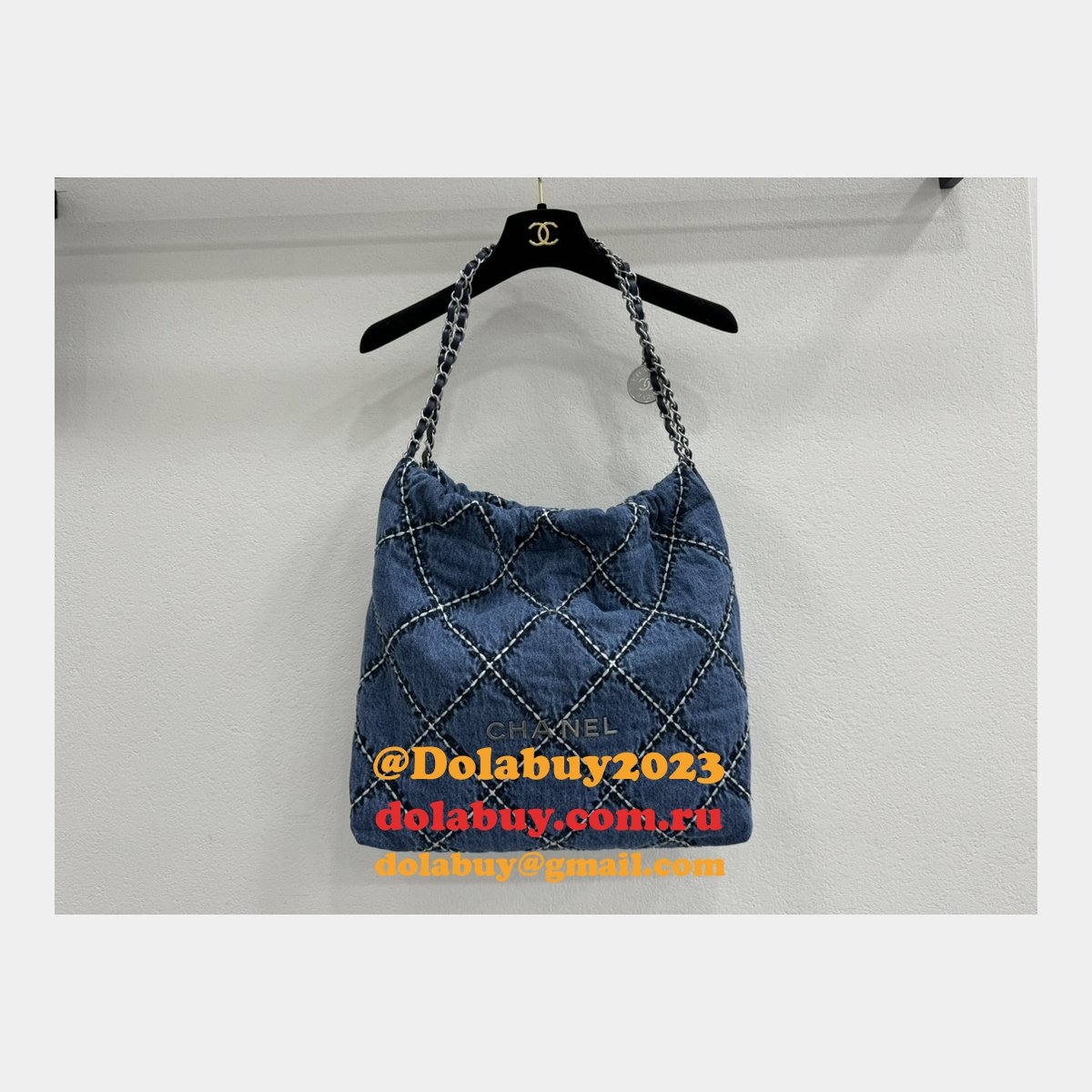 Top Quality CHANEL 22 denim bag AS3260