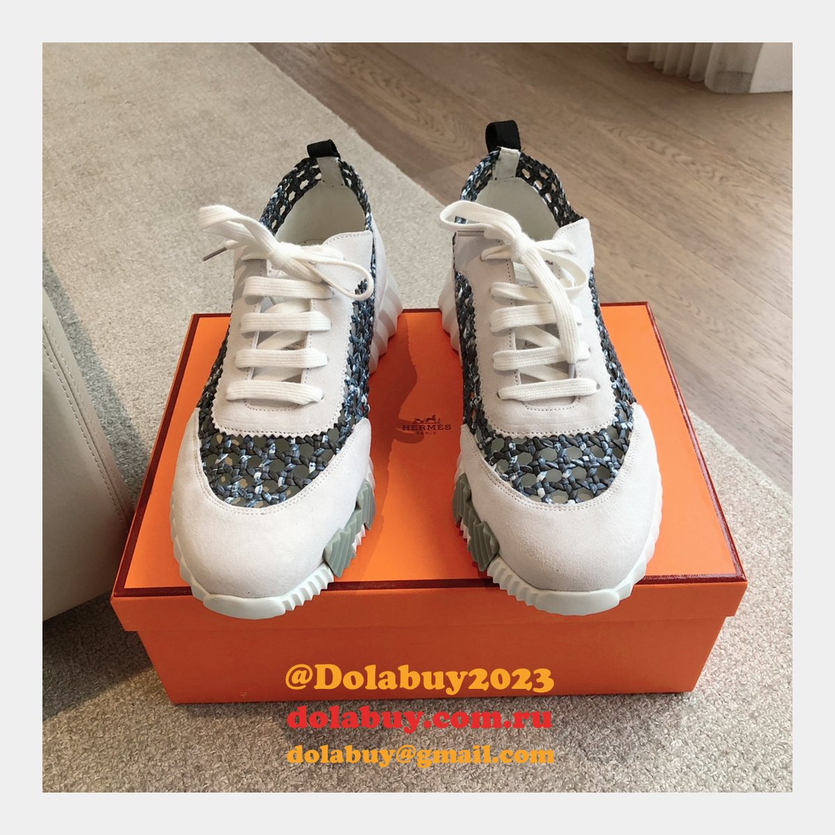 7 Star HERMES MEN BOUNCING weave SNEAKER