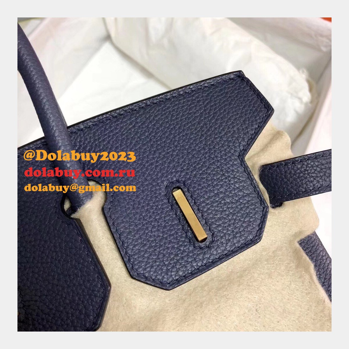 Hermes Birkin 35cm Togo leather Handbags Dark Blue