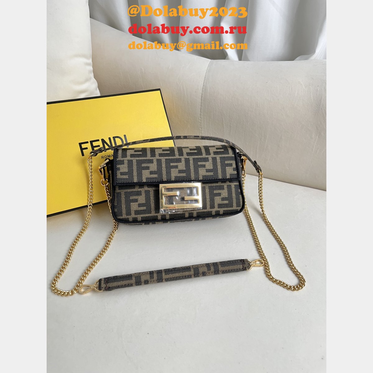 best F**di iconic baguette ff logo luxury handbag