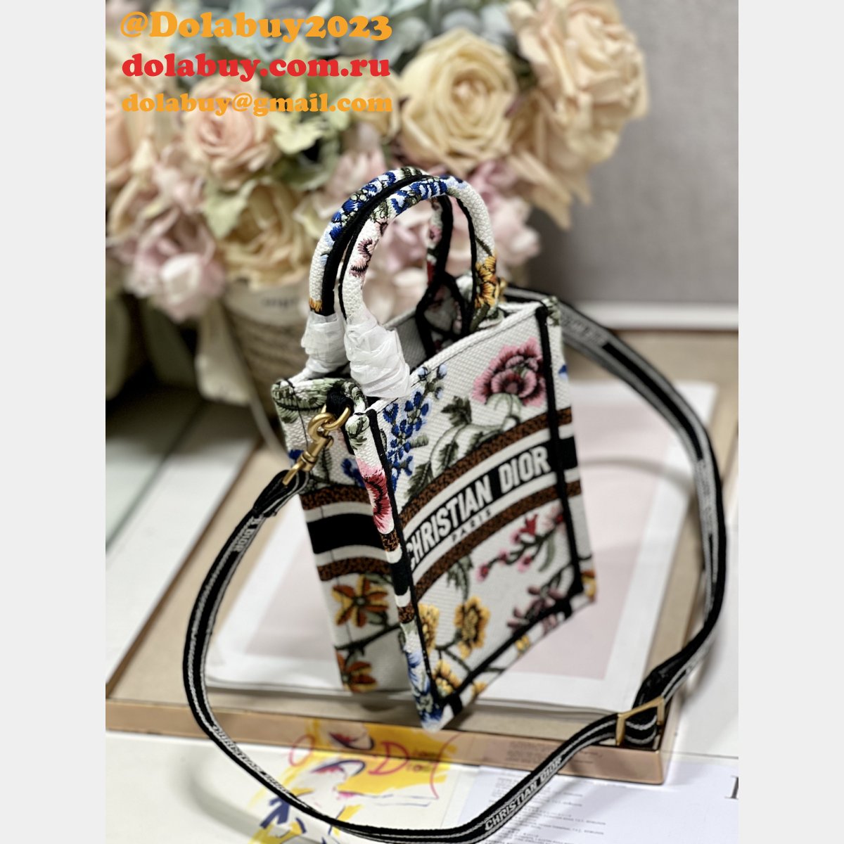 Book Tote High Quality Replica Dior Mizza Paris 9026 Bag