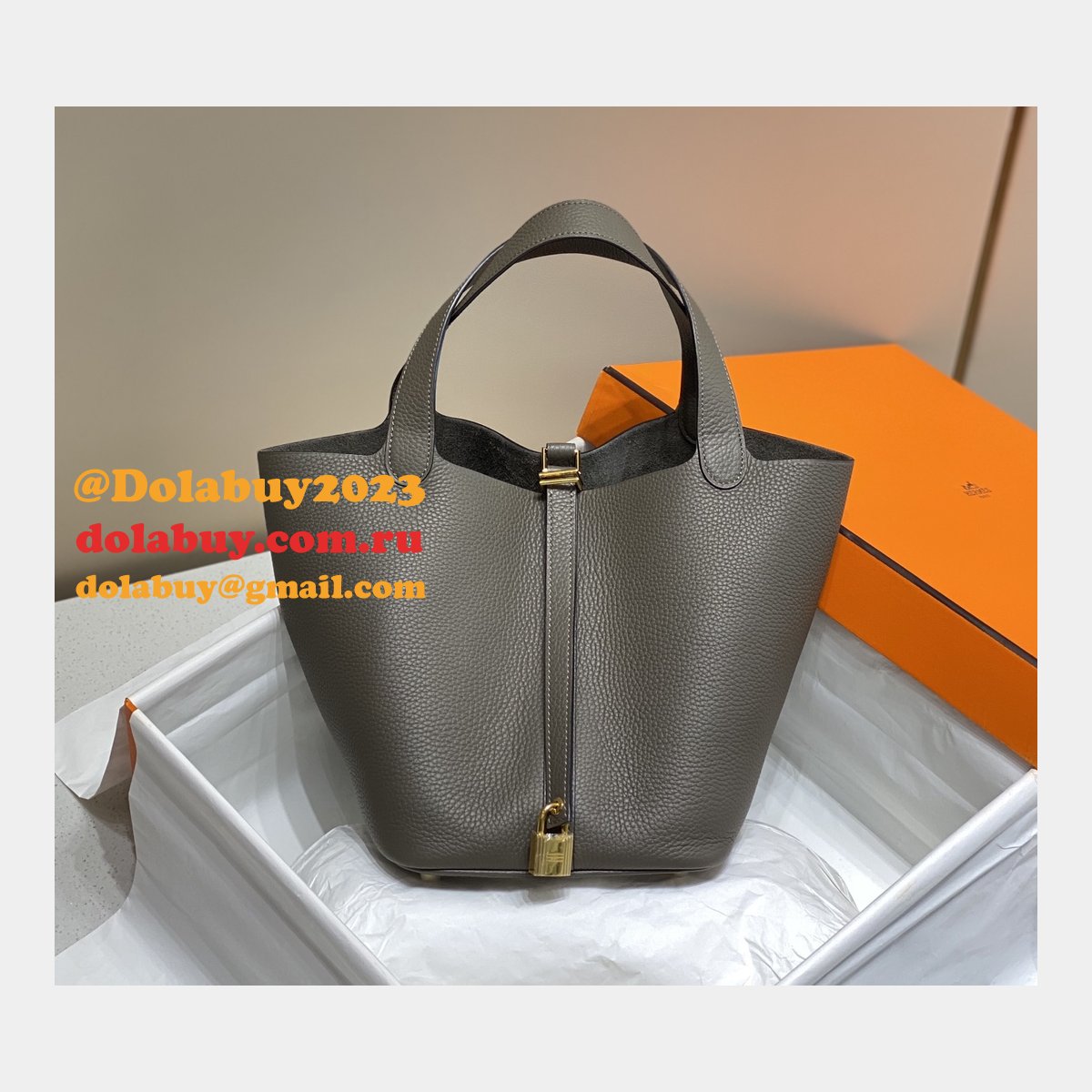 Luxury 7 Star Replica Designer Hermes Picotin 18/22cm Gold Online