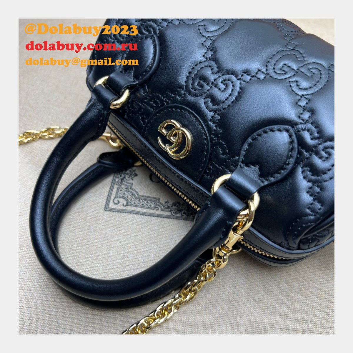 G*u*i best perfect gg matelassé leather top handle 702251 replica bag