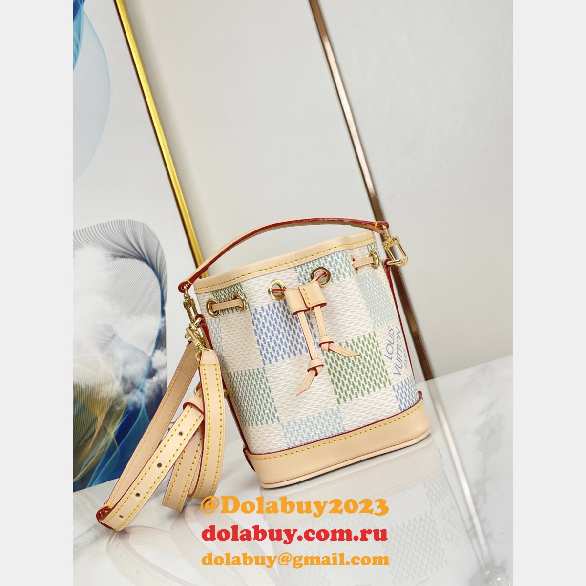 Knockoff Nano Noé Other Damier Canvas N40640 Louis Vuitton Designer Handbags