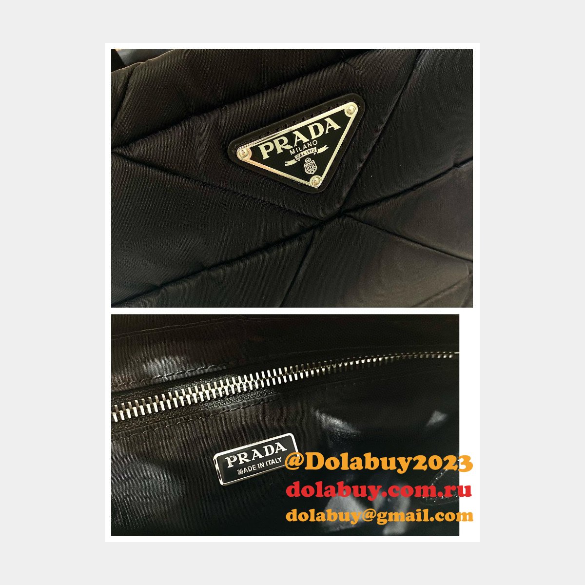 Buy Prada Replica Shoulder 1BG380 Black Handbags