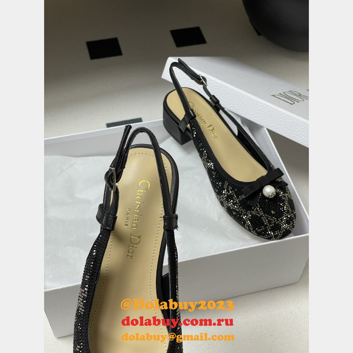 Luxury 2025 Dior Ballet Slingback Pump