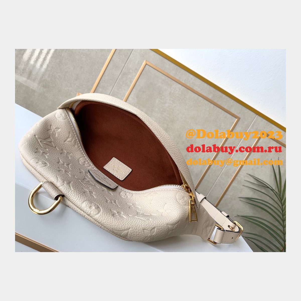 Louis Vuitton Replica Monogram Empreinte Bumbag M44812 Black/Cream