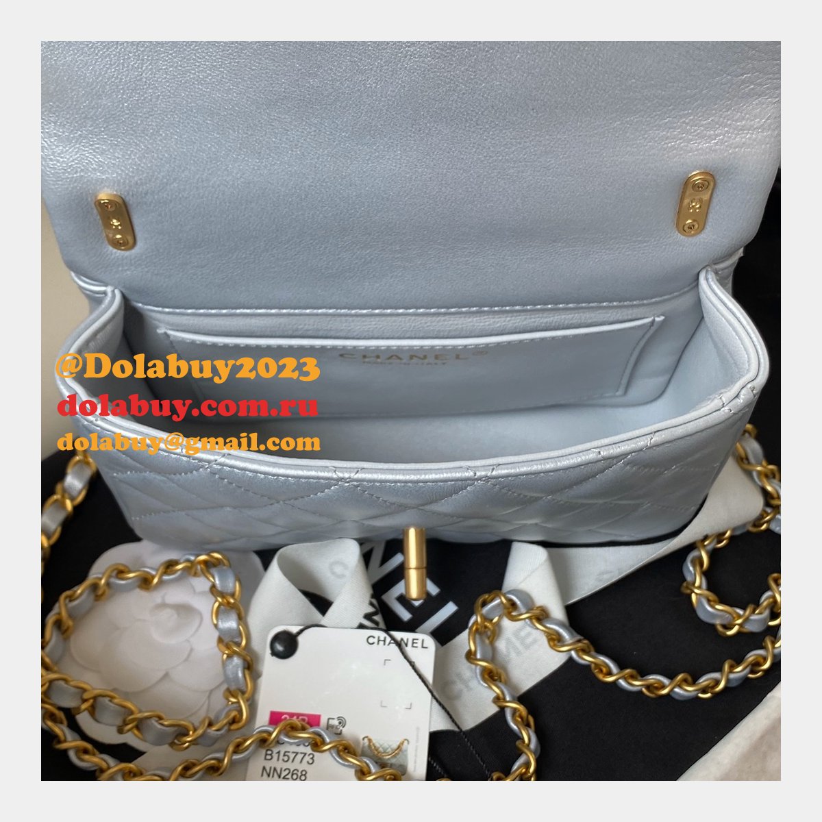 Luxury CC MINI AS4385 pearl chain BAG 2024