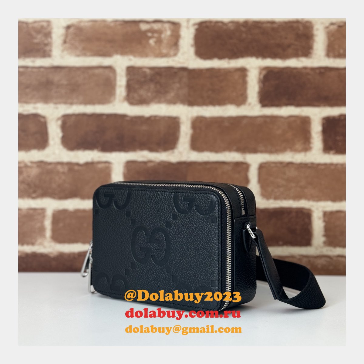 knockoff G*u*i 816958 fashion jumbo gg super black bag