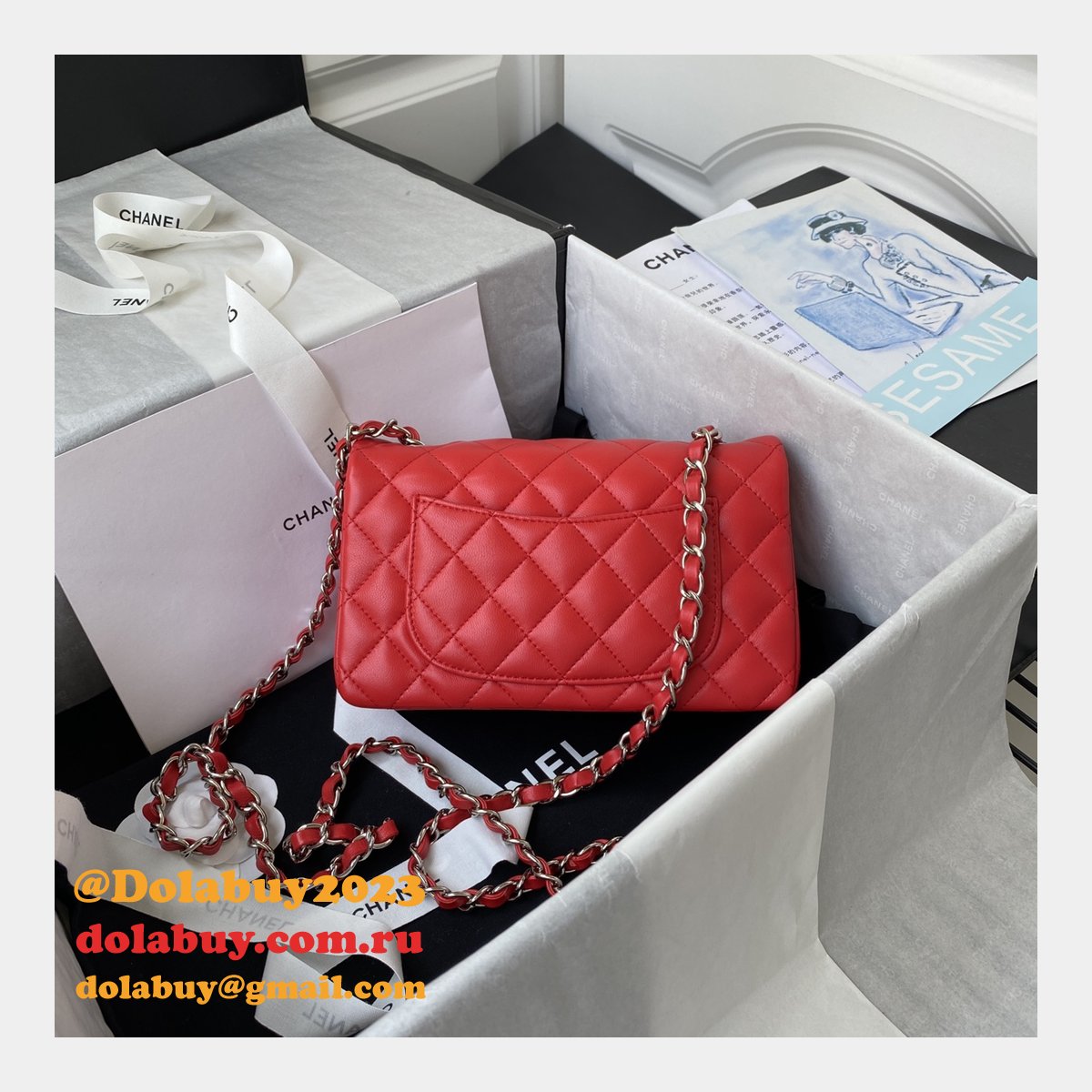 Fashion CC Lambskin Flap Designer 20CM Bag 1116