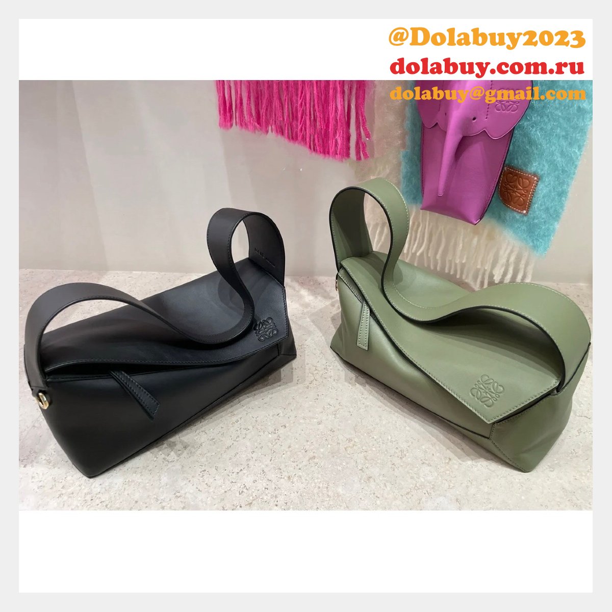 Shop Loewe Replica Puzzle Leather Hobo Top Quality Bag